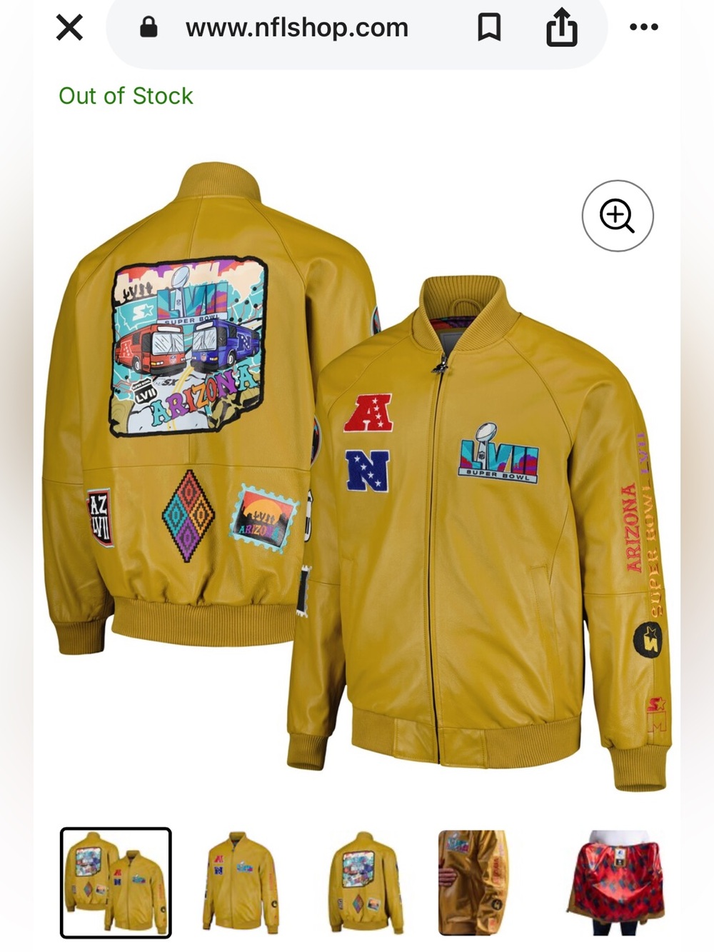 Super Bowl LVII Starter x MSX by Michael Strahan Varsity Full-Zip Jacket